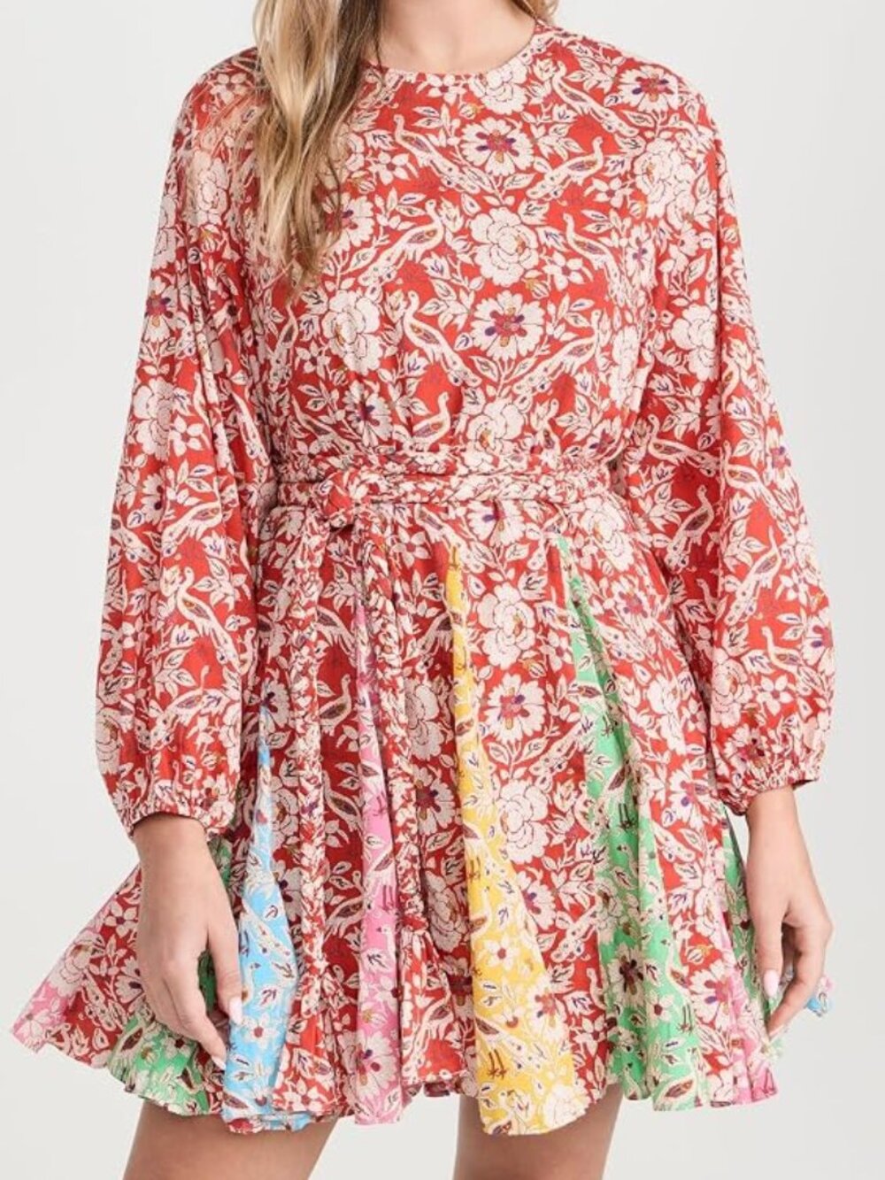 Rhode Ella Dress Multi Bordeaux Plume Grande, size M